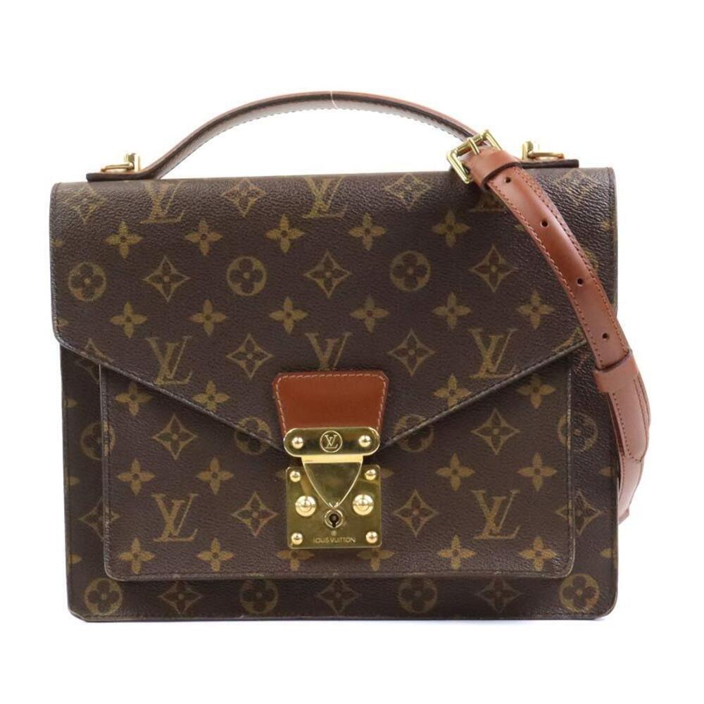 Louis Vuitton 2way Shoulder Bag Monogram Monceau Canvas Brown Gold